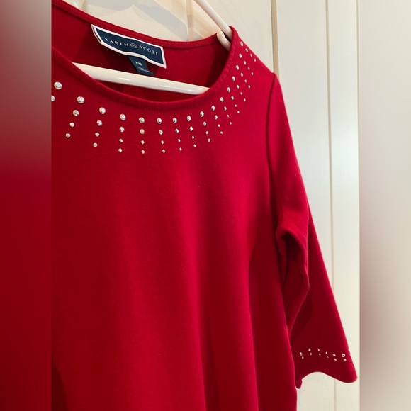 Karen Scott bedazzled top - Picture 3 of 5